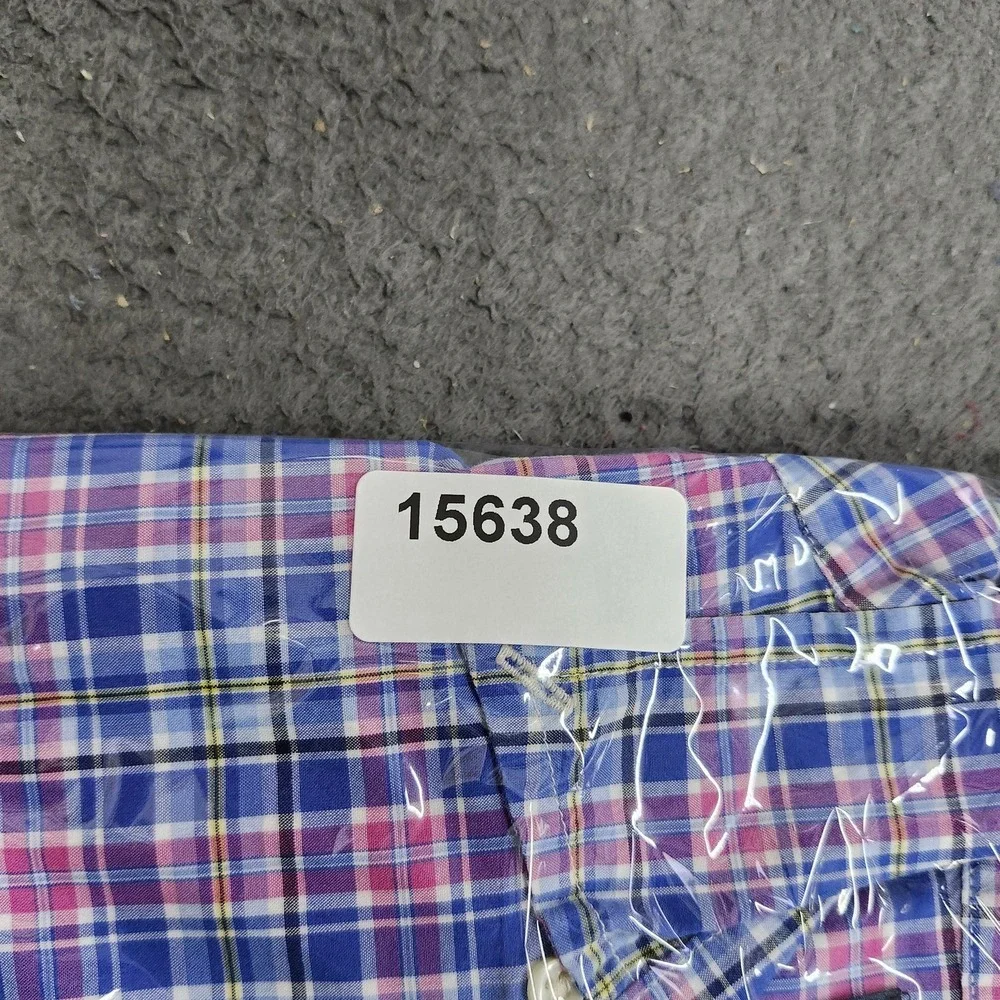 Ralph Lauren Shirt Boys Large 16/18 Blue Pink Plaid Button Down Long Sleeve Pony